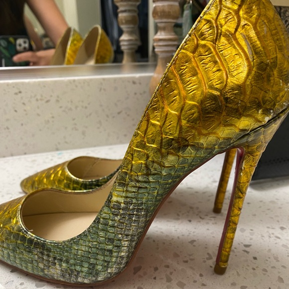 Christian Louboutin Iridescent Reptile Print So Kate Heel Size 41 - Picture 2 of 13